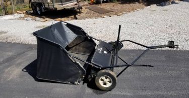 Brinly Tow Behind Lawn Sweeper 1 375x195 Used Brinly 42″ Tow Behind Lawn Sweeper