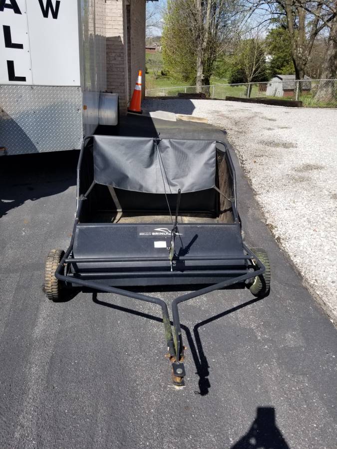 Brinly Tow Behind Lawn Sweeper 2 Used Brinly 42″ Tow Behind Lawn Sweeper