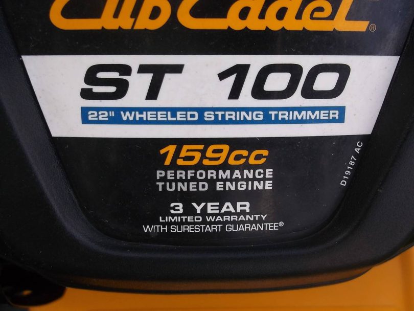 Cub Cadet 159cc 7 810x608 Cub Cadet ST 100 22 Wheeled String Mower