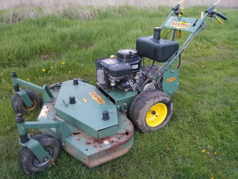Bunton 48" walk behind lawn mower with bagger for sale RonMowers