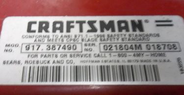 Craftsman Lawn Mower 917.387490 5 375x195 Craftsman 22 6.75hp Push Mower for Sale