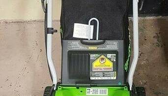 GreenWorks 16 Inch 1 342x195 GreenWorks 16 Inch 10 Amp Corded Lawn Mower (Used)