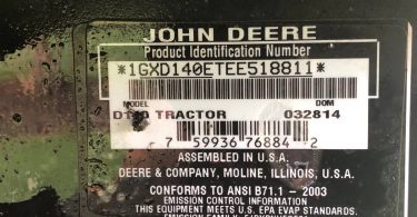 John Deere D140 riding mower 4 375x195 John Deere D140 Tractor 48in. Riding Mower