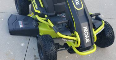 RYOBI 48 Volt 1 375x195 RYOBI 48 Volt Electric riding lawn mower for sale