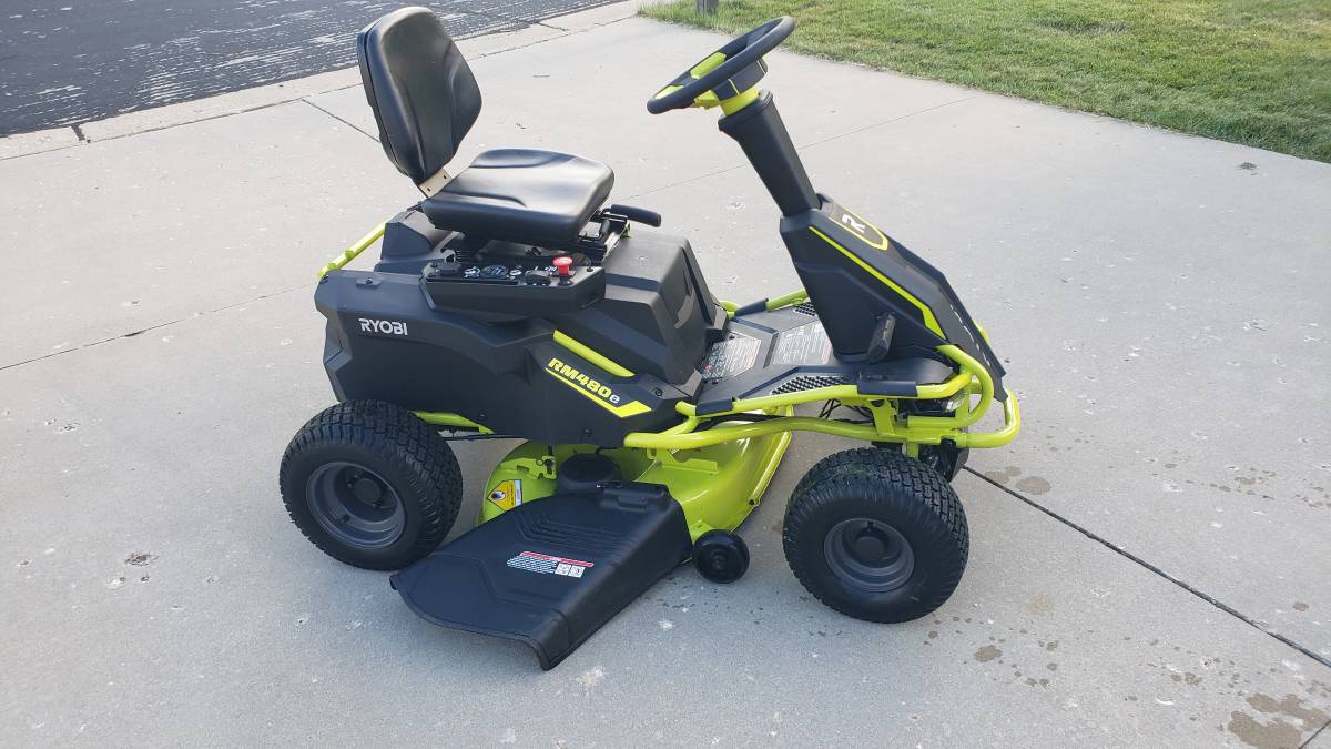 RYOBI 48-Volt Electric riding lawn mower for sale - RonMowers