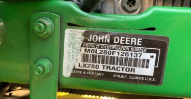 Deere LX280 03 375x195 John Deere LX 280 Riding Lawn with dual bagger for sale
