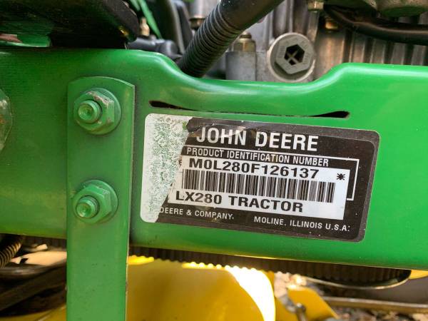 Deere LX280 03 John Deere LX 280 Riding Lawn with dual bagger for sale