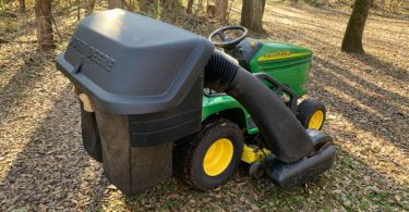 Deere LX280 04 375x195 John Deere LX 280 Riding Lawn with dual bagger for sale