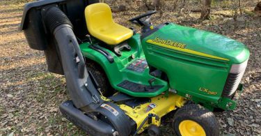 Deere LX280 11 375x195 John Deere LX 280 Riding Lawn with dual bagger for sale