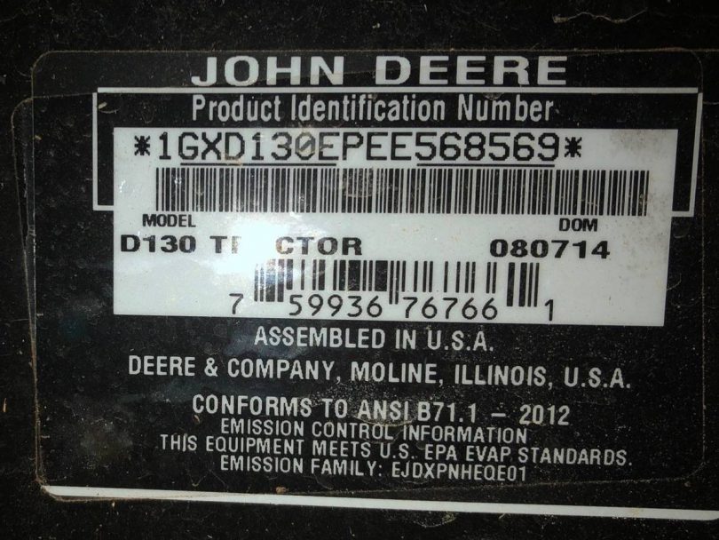 John Deere D130 3 810x608 John Deere D130 Lawn Mower 42 in deck