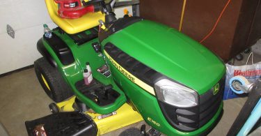 John Deere E150 1 375x195 John Deere E150 48 22 hp Riding Lawn Mower for Sale