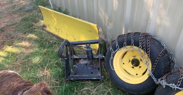 John Deere 425 5 375x195 For Sale John Deere 425 Mower with all Attachments