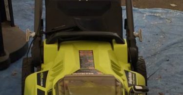 RYOBI RY40108 Lawn Mower 05 375x195 Used RYOBI 40 Volt Lawn Mower with Battery Charger