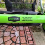 Greenworks 16 inch Reel Mower 1 150x150 Like new Greenworks 16 inch Reel Mower with bag to catch grass