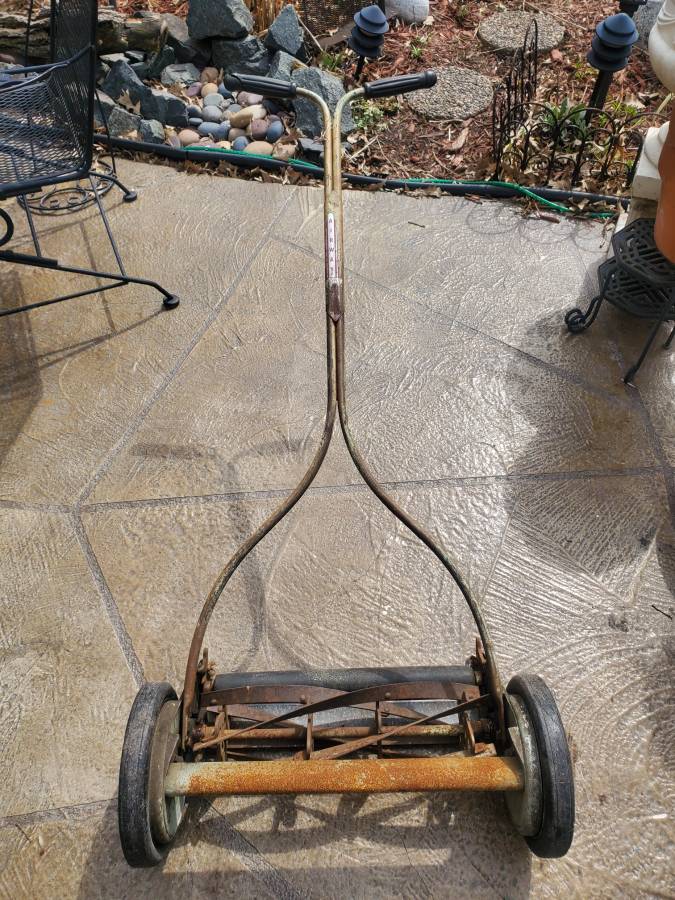 Antique hand push reel type lawn Mower for sale RonMowers