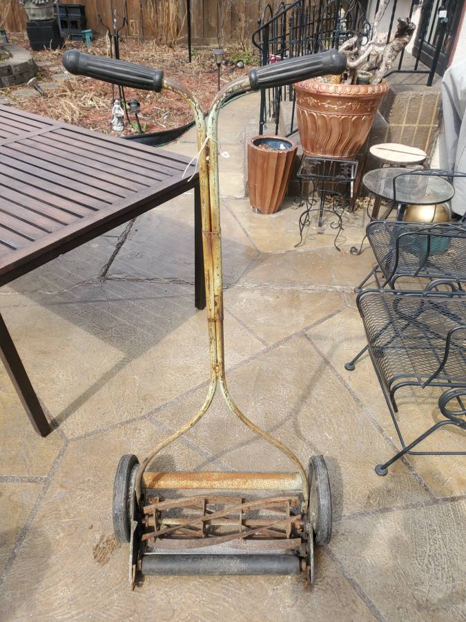 Antique hand push reel type lawn Mower for sale - RonMowers