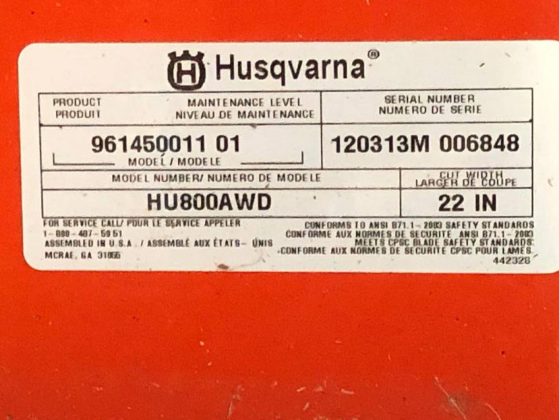 Husqvarna HU800AWD mower 3 810x608 Husqvarna HU800AWD 190 cc 22 in Self propelled Mower