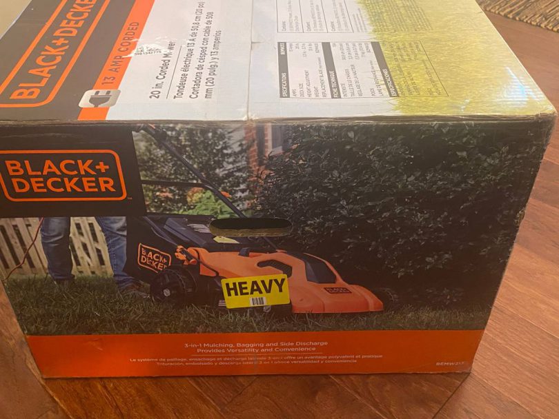 BEMMW213 Electric Corded Lawn Mower 4 810x608 New in The Box Black and Decker BEMW213 Electric Corded Lawn Mower