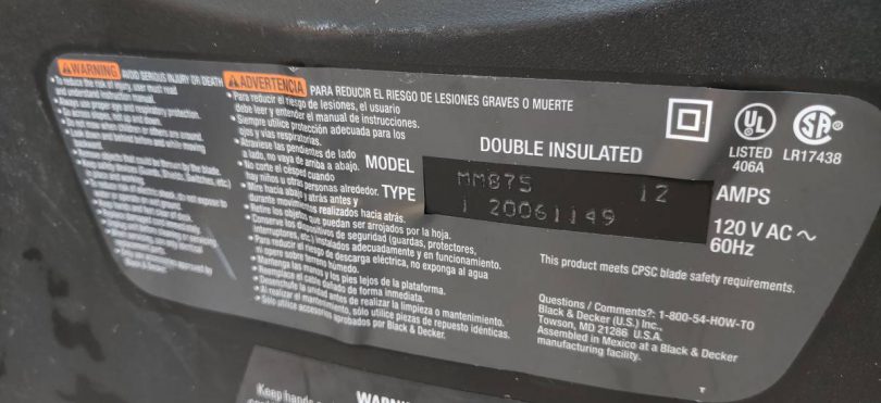 00L0L j4E7e4sNHmA 0CI0hK 1200x900 810x371 Black & Decker MM875 19 Inch 12 amp Corded Electric Lawn Mower