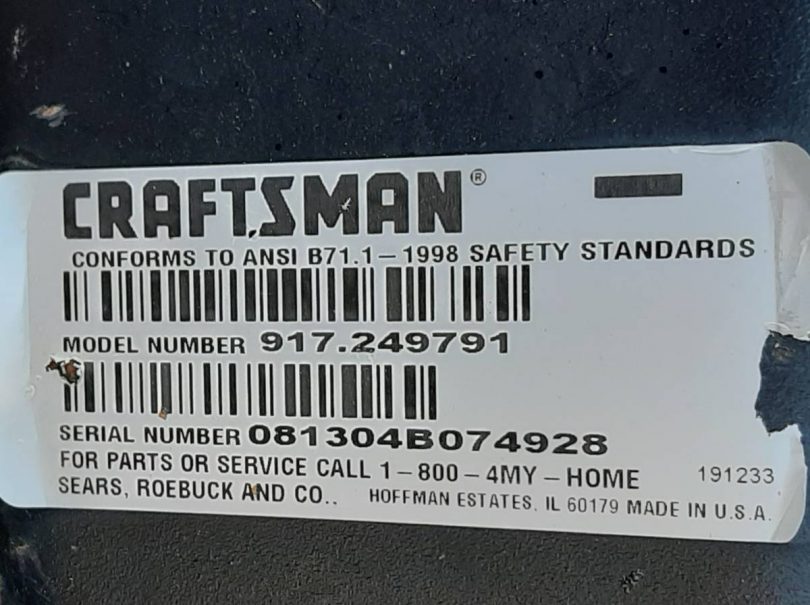 craftsman grass catch 810x605 Used Craftsman Riding Lawn Mower Double Basket Grass Catcher