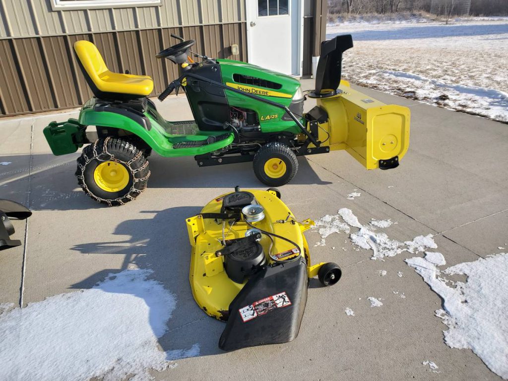 2008 John Deere LA125 42 Mower with Bagger and Snowblower RonMowers