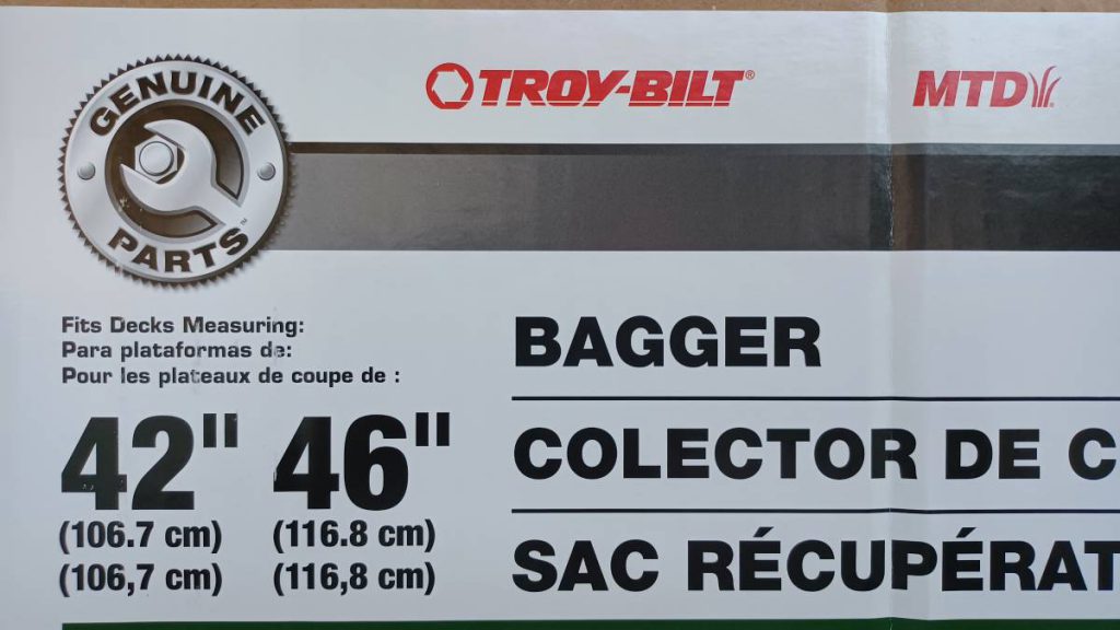 MTD (19A30031OEM) Double Bagger for Riding Lawn Mowers42Inch and 46