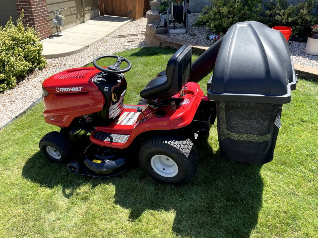 2016 Troy Bilt TB42 riding mower with Bagger attachment RonMowers