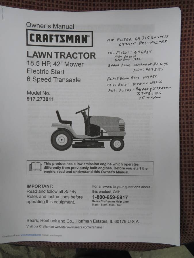 00909 afutYdttAvt 0t20CI 1200x900 Craftsman 917273811 riding lawn mower 42 dual blade for sale