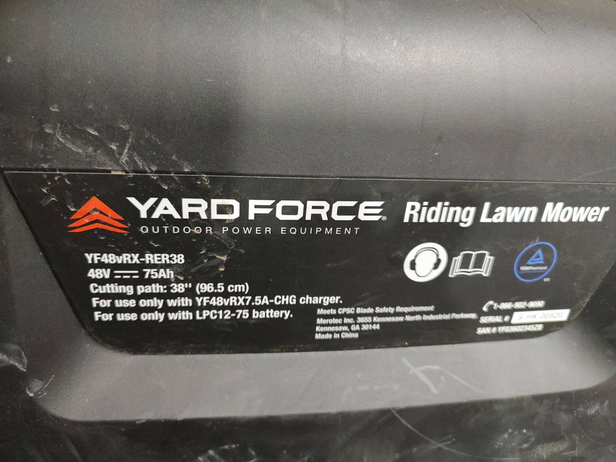 00w0w kZlflX2xnlP 0CI0t2 1200x900 Like New YARD FORCE Vortex 48 volt Electric Riding Lawn mower