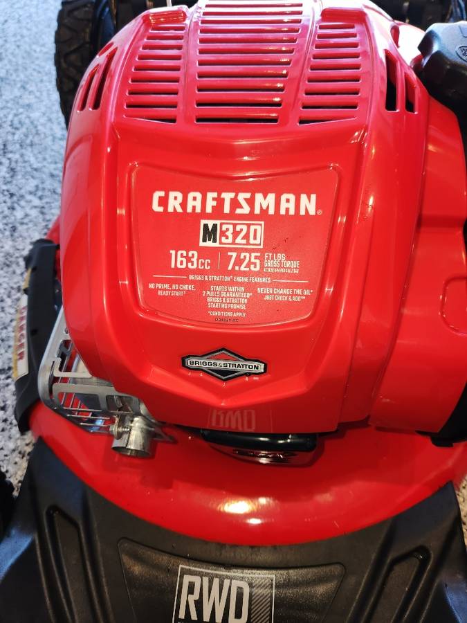 CRAFTSMAN M320 163 cc 21 in Gas Self propelled Lawn Mower with Briggs and Stratton Engine 00707 jWyUnLNlmij 0c60g8 1200x900 CRAFTSMAN M320 163 cc 21 in Gas Self propelled Lawn Mower with Briggs and Stratton Engine