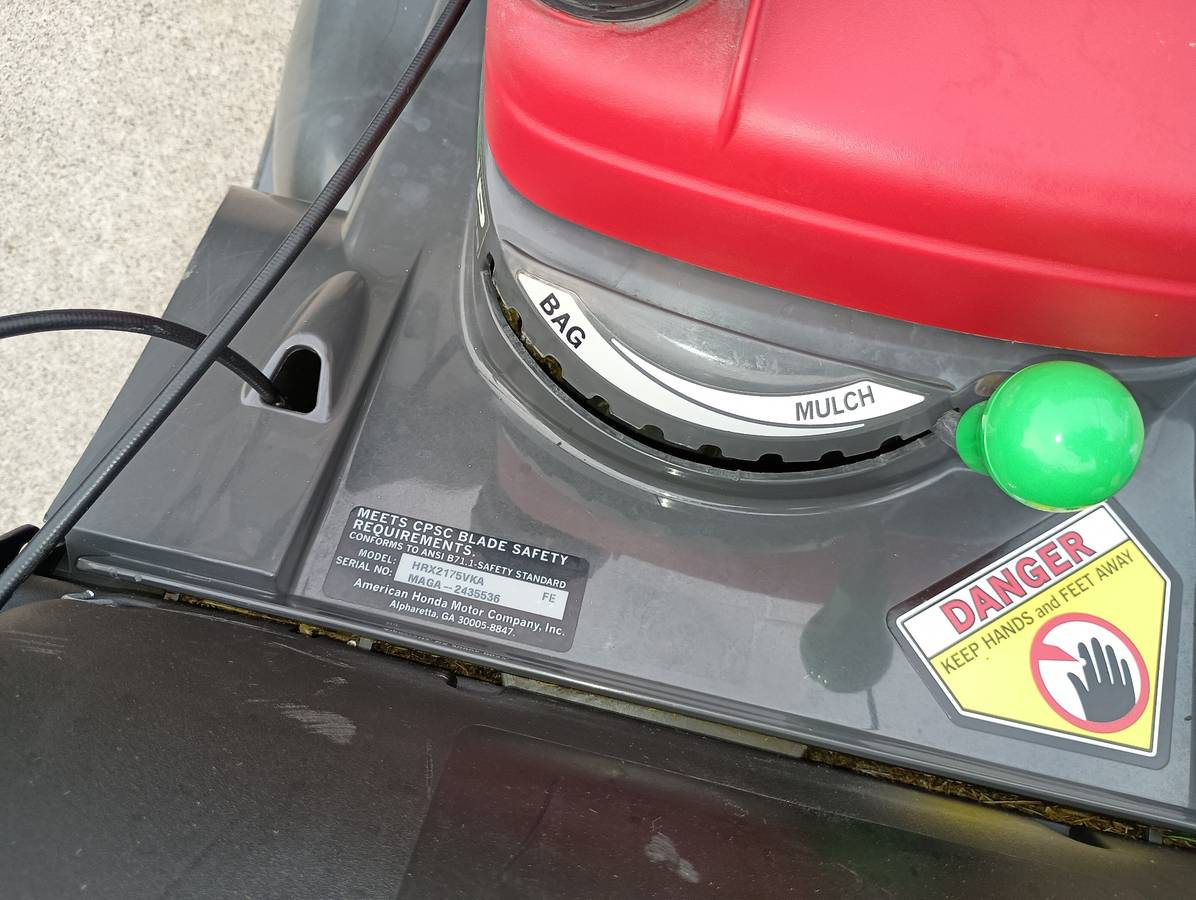 Used Honda HRX2175VKA rear drive mower with auto choke 00E0E hwsOWNJ8T53 0Cz0t2 1200x900 Used Honda HRX2175VKA rear drive mower with auto choke