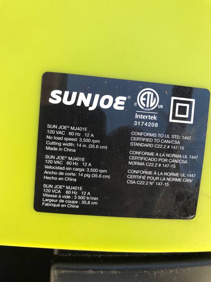 Used Sun Joe Electric Lawn Mower for Sale 00P0P lshn8gM3SNm 0t20CI 1200x900 Used Sun Joe Electric Lawn Mower for Sale