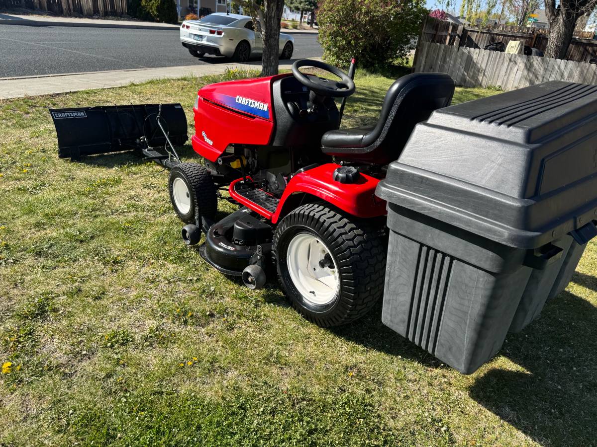 Used Craftsman GT 5000 Riding Lawn Mower With Triple Bagger And 48 Inch Snow Plow 00T0T ape17Gc7FNV 0CI0t2 1200x900 Used Craftsman GT 5000 Riding Lawn Mower With Triple Bagger And 48 Inch Snow Plow