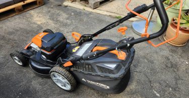 00F0F c8DfjyehfkC 0CI0t2 1200x900 375x195 Used YARD FORCE YF120VRX 120V Electric Lawn Mower – Dual Batteries