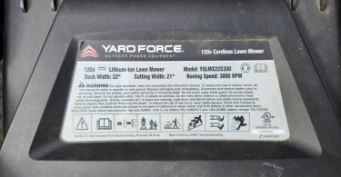 00J0J bC4xPdT0uzx 0CI0t2 1200x900 375x195 Used YARD FORCE YF120VRX 120V Electric Lawn Mower – Dual Batteries